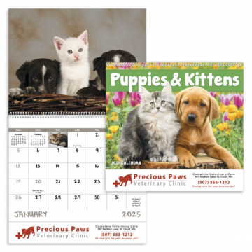 Puppies & Kittens Wall Calendar - Spiral
